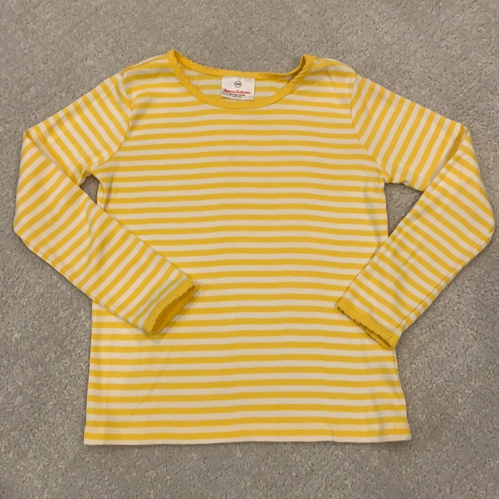 EUC Hanna Andersson Yellow and White Striped Top